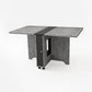 Foldable Artificial Wooden Top Table Rectangle Extendable Table with Storage Trestle Base Gray 55.1"L x 31.5"W x 29.5"H Without Chairs Clearhalo ' dining_table' 'Dining Tables & Seating' 'Dining Tables' 'furn' 'furn_dining_table' 'Furniture' 'furniture_dining_table' 'Kitchen & Dining Furniture' 'kitchen&dining_furn' 'kitchen' 'kitchen_dining_table' 4086659