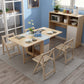 Foldable Artificial Wooden Top Table Rectangle Extendable Table with Storage Trestle Base Clearhalo ' dining_table' 'Dining Tables & Seating' 'Dining Tables' 'furn' 'furn_dining_table' 'Furniture' 'furniture_dining_table' 'Kitchen & Dining Furniture' 'kitchen&dining_furn' 'kitchen' 'kitchen_dining_table' 4086669