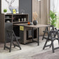 Foldable Artificial Wooden Top Table Rectangle Extendable Table with Storage Trestle Base Clearhalo ' dining_table' 'Dining Tables & Seating' 'Dining Tables' 'furn' 'furn_dining_table' 'Furniture' 'furniture_dining_table' 'Kitchen & Dining Furniture' 'kitchen&dining_furn' 'kitchen' 'kitchen_dining_table' 4086670