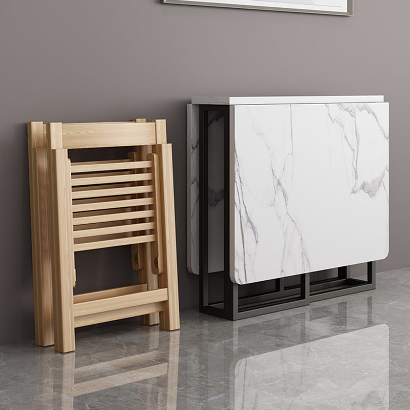 Foldable Artificial Wooden Top Dining Table Extendable Rectangle Table with Trestle Base Clearhalo ' dining_table' 'Dining Tables & Seating' 'Dining Tables' 'furn' 'furn_dining_table' 'Furniture' 'furniture_dining_table' 'Kitchen & Dining Furniture' 'kitchen&dining_furn' 'kitchen' 'kitchen_dining_table' 4086677