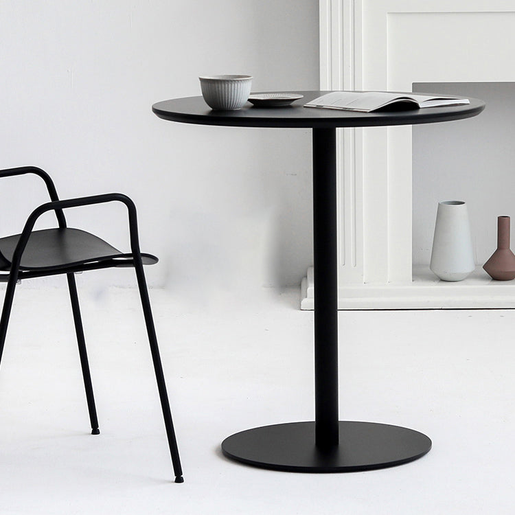 Metal Contemporary Round Dining Table Pedestal Base Dining Table for Kitchen Clearhalo ' dining_table' 'Dining Tables & Seating' 'Dining Tables' 'furn' 'furn_dining_table' 'Furniture' 'furniture_dining_table' 'Kitchen & Dining Furniture' 'kitchen&dining_furn' 'kitchen' 'kitchen_dining_table' 4086691