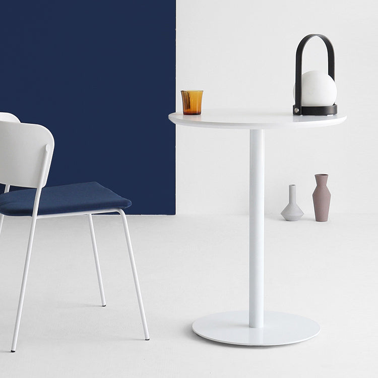 Metal Contemporary Round Dining Table Pedestal Base Dining Table for Kitchen Clearhalo ' dining_table' 'Dining Tables & Seating' 'Dining Tables' 'furn' 'furn_dining_table' 'Furniture' 'furniture_dining_table' 'Kitchen & Dining Furniture' 'kitchen&dining_furn' 'kitchen' 'kitchen_dining_table' 4086692