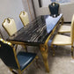 Marble Dining Table Luxury Style 4 Legs Metallic Base Rectangle Table for Home Clearhalo ' dining_table' 'Dining Tables & Seating' 'Dining Tables' 'furn' 'furn_dining_table' 'Furniture' 'furniture_dining_table' 'Kitchen & Dining Furniture' 'kitchen&dining_furn' 'kitchen' 'kitchen_dining_table' 4086724
