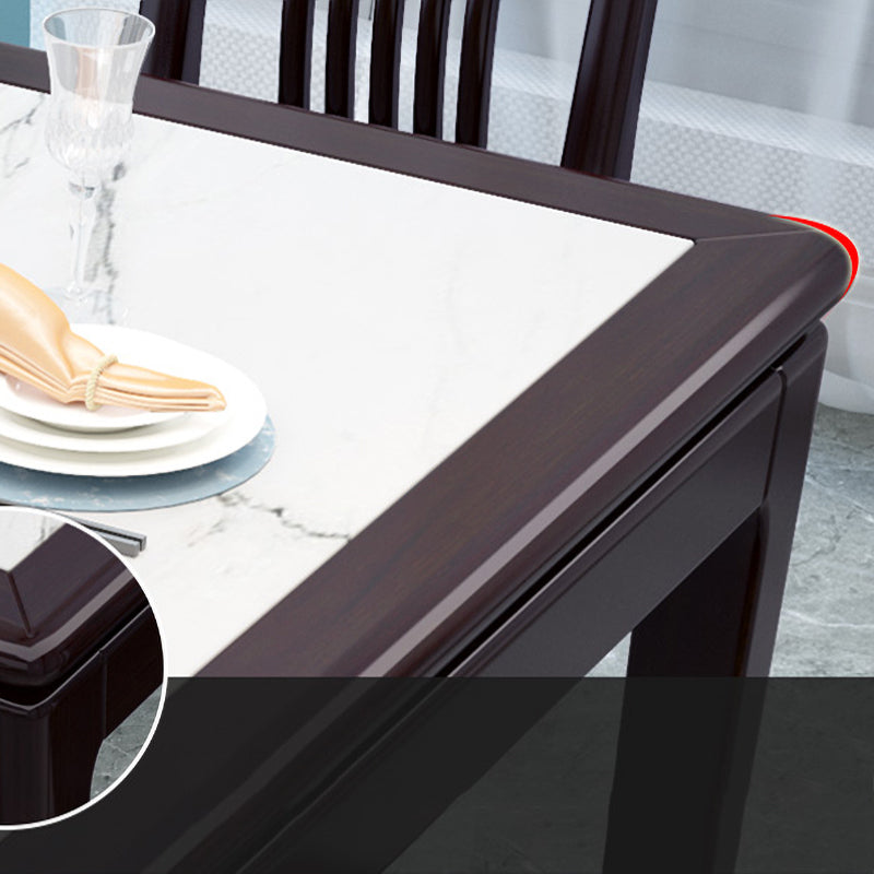 Mid-Century Modern Sintered Stone Table 4 Legs Base Rectangle Table for Home Clearhalo ' dining_table' 'Dining Tables & Seating' 'Dining Tables' 'furn' 'furn_dining_table' 'Furniture' 'furniture_dining_table' 'Kitchen & Dining Furniture' 'kitchen&dining_furn' 'kitchen' 'kitchen_dining_table' 4086736