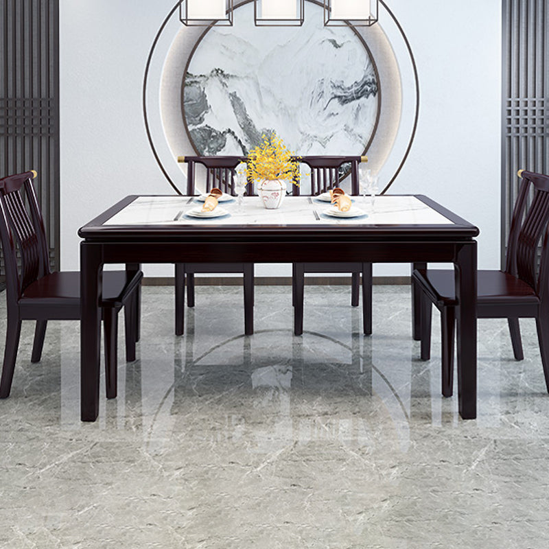 Mid-Century Modern Sintered Stone Table 4 Legs Base Rectangle Table for Home Clearhalo ' dining_table' 'Dining Tables & Seating' 'Dining Tables' 'furn' 'furn_dining_table' 'Furniture' 'furniture_dining_table' 'Kitchen & Dining Furniture' 'kitchen&dining_furn' 'kitchen' 'kitchen_dining_table' 4086737