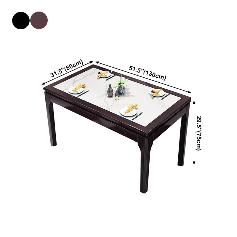 Mid-Century Modern Sintered Stone Table 4 Legs Base Rectangle Table for Home Clearhalo ' dining_table' 'Dining Tables & Seating' 'Dining Tables' 'furn' 'furn_dining_table' 'Furniture' 'furniture_dining_table' 'Kitchen & Dining Furniture' 'kitchen&dining_furn' 'kitchen' 'kitchen_dining_table' 4086739
