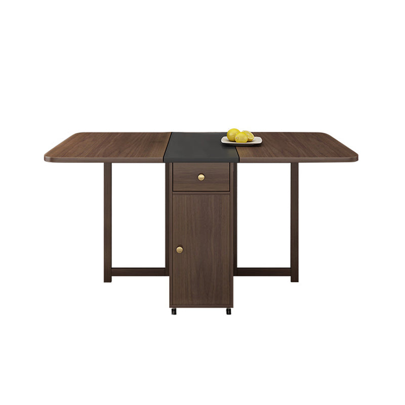 Mid-Century Modern Dining Room Table Drop-Leaf Table with Ash Solid Wood Base,59"L x 29.1"H Espresso Wood Without Chairs Clearhalo ' dining_table' 'Dining Tables & Seating' 'Dining Tables' 'furn' 'furn_dining_table' 'Furniture' 'furniture_dining_table' 'Kitchen & Dining Furniture' 'kitchen&dining_furn' 'kitchen' 'kitchen_dining_table' 4086757