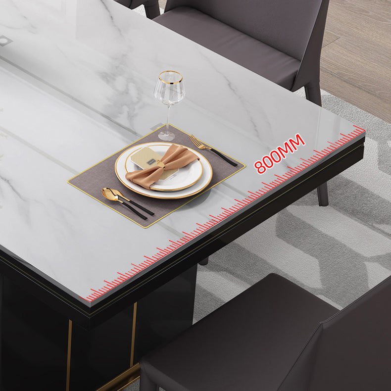 Traditional Luxury Dining Table White Rectangle Sintered Stone Table with Metal Base Clearhalo ' dining_table' 'Dining Tables & Seating' 'Dining Tables' 'furn' 'furn_dining_table' 'Furniture' 'furniture_dining_table' 'Kitchen & Dining Furniture' 'kitchen&dining_furn' 'kitchen' 'kitchen_dining_table' 4086769