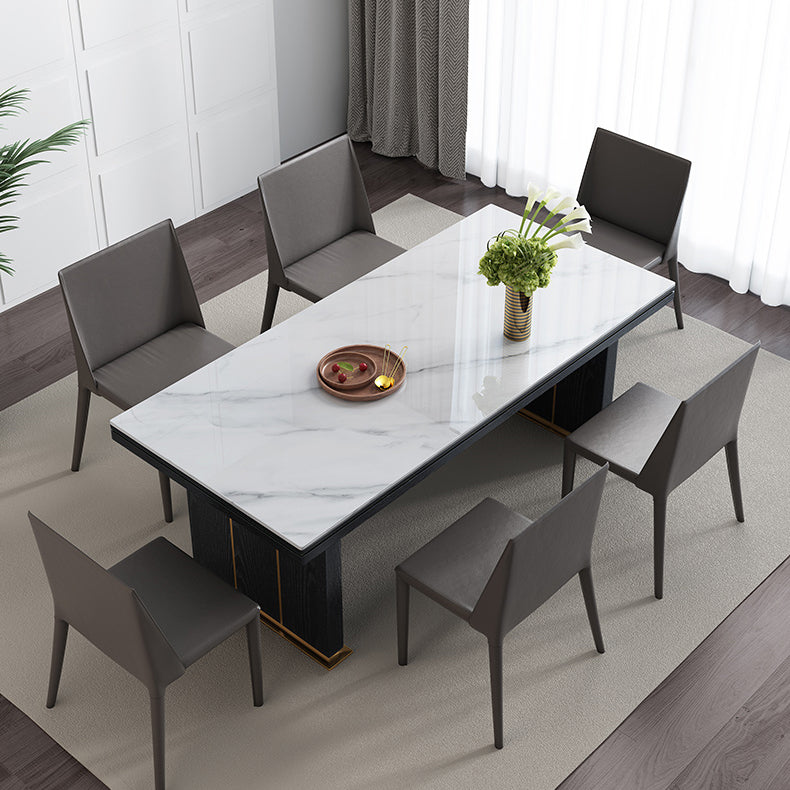 Traditional Luxury Dining Table White Rectangle Sintered Stone Table with Metal Base Clearhalo ' dining_table' 'Dining Tables & Seating' 'Dining Tables' 'furn' 'furn_dining_table' 'Furniture' 'furniture_dining_table' 'Kitchen & Dining Furniture' 'kitchen&dining_furn' 'kitchen' 'kitchen_dining_table' 4086773