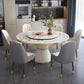 Marble Dining Table Luxury Style Single Pedestal Base Round Scratch Resistant Table for Home White Without Chairs Clearhalo ' dining_table' 'Dining Tables & Seating' 'Dining Tables' 'furn' 'furn_dining_table' 'Furniture' 'furniture_dining_table' 'Kitchen & Dining Furniture' 'kitchen&dining_furn' 'kitchen' 'kitchen_dining_table' 4086789