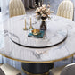 Marble Dining Table Luxury Style Single Pedestal Base Round Scratch Resistant Table for Home Clearhalo ' dining_table' 'Dining Tables & Seating' 'Dining Tables' 'furn' 'furn_dining_table' 'Furniture' 'furniture_dining_table' 'Kitchen & Dining Furniture' 'kitchen&dining_furn' 'kitchen' 'kitchen_dining_table' 4086793