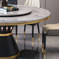Marble Dining Table Luxury Style Single Pedestal Base Round Scratch Resistant Table for Home Clearhalo ' dining_table' 'Dining Tables & Seating' 'Dining Tables' 'furn' 'furn_dining_table' 'Furniture' 'furniture_dining_table' 'Kitchen & Dining Furniture' 'kitchen&dining_furn' 'kitchen' 'kitchen_dining_table' 4086794