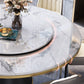 Marble Dining Table Luxury Style Single Pedestal Base Round Scratch Resistant Table for Home Clearhalo ' dining_table' 'Dining Tables & Seating' 'Dining Tables' 'furn' 'furn_dining_table' 'Furniture' 'furniture_dining_table' 'Kitchen & Dining Furniture' 'kitchen&dining_furn' 'kitchen' 'kitchen_dining_table' 4086795
