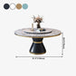 Marble Dining Table Luxury Style Single Pedestal Base Round Scratch Resistant Table for Home Clearhalo ' dining_table' 'Dining Tables & Seating' 'Dining Tables' 'furn' 'furn_dining_table' 'Furniture' 'furniture_dining_table' 'Kitchen & Dining Furniture' 'kitchen&dining_furn' 'kitchen' 'kitchen_dining_table' 4086801