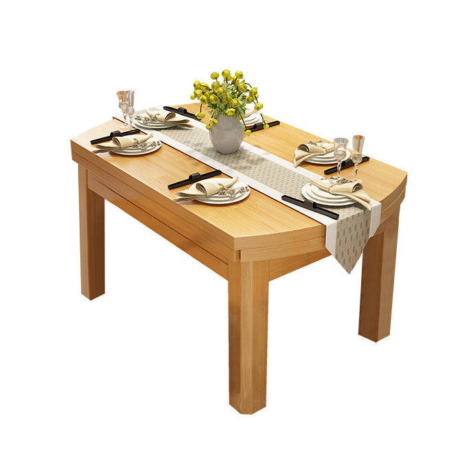 Modern Style Round 54.33" Dining Table Solid Wood Drop-Leaf Dining Table for Home Use Natural Without Chairs Clearhalo ' dining_table' 'Dining Tables & Seating' 'Dining Tables' 'furn' 'furn_dining_table' 'Furniture' 'furniture_dining_table' 'Kitchen & Dining Furniture' 'kitchen&dining_furn' 'kitchen' 'kitchen_dining_table' 4086807