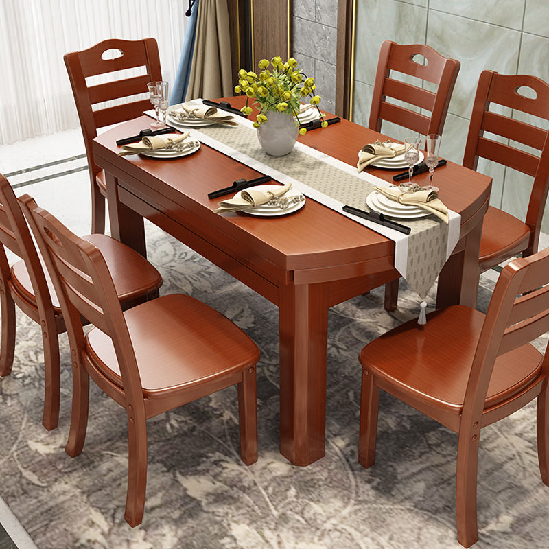 Modern Style Round 54.33" Dining Table Solid Wood Drop-Leaf Dining Table for Home Use Clearhalo ' dining_table' 'Dining Tables & Seating' 'Dining Tables' 'furn' 'furn_dining_table' 'Furniture' 'furniture_dining_table' 'Kitchen & Dining Furniture' 'kitchen&dining_furn' 'kitchen' 'kitchen_dining_table' 4086815