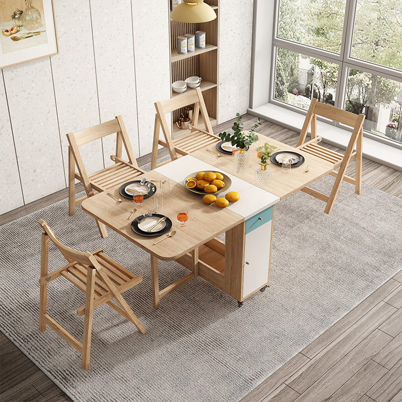 Rectangle Mid-Century Modern Folding Table Pedestal Base Table for Dining Room(only table) Clearhalo ' dining_table' 'Dining Tables & Seating' 'Dining Tables' 'furn' 'furn_dining_table' 'Furniture' 'furniture_dining_table' 'Kitchen & Dining Furniture' 'kitchen&dining_furn' 'kitchen' 'kitchen_dining_table' 4086827