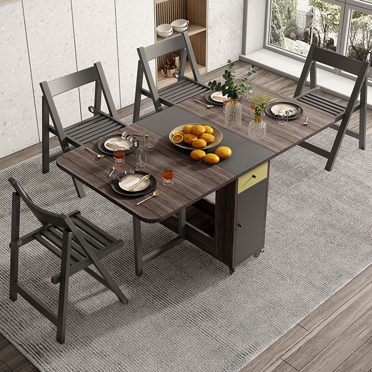 Rectangle Mid-Century Modern Folding Table Pedestal Base Table for Dining Room(only table) Clearhalo ' dining_table' 'Dining Tables & Seating' 'Dining Tables' 'furn' 'furn_dining_table' 'Furniture' 'furniture_dining_table' 'Kitchen & Dining Furniture' 'kitchen&dining_furn' 'kitchen' 'kitchen_dining_table' 4086828