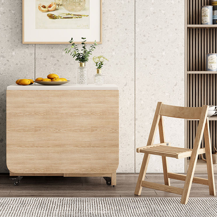 Rectangle Mid-Century Modern Folding Table Pedestal Base Table for Dining Room(only table) Clearhalo ' dining_table' 'Dining Tables & Seating' 'Dining Tables' 'furn' 'furn_dining_table' 'Furniture' 'furniture_dining_table' 'Kitchen & Dining Furniture' 'kitchen&dining_furn' 'kitchen' 'kitchen_dining_table' 4086831