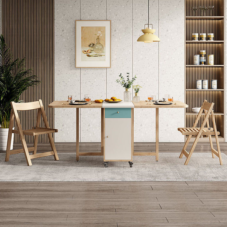 Rectangle Mid-Century Modern Folding Table Pedestal Base Table for Dining Room(only table) Clearhalo ' dining_table' 'Dining Tables & Seating' 'Dining Tables' 'furn' 'furn_dining_table' 'Furniture' 'furniture_dining_table' 'Kitchen & Dining Furniture' 'kitchen&dining_furn' 'kitchen' 'kitchen_dining_table' 4086838