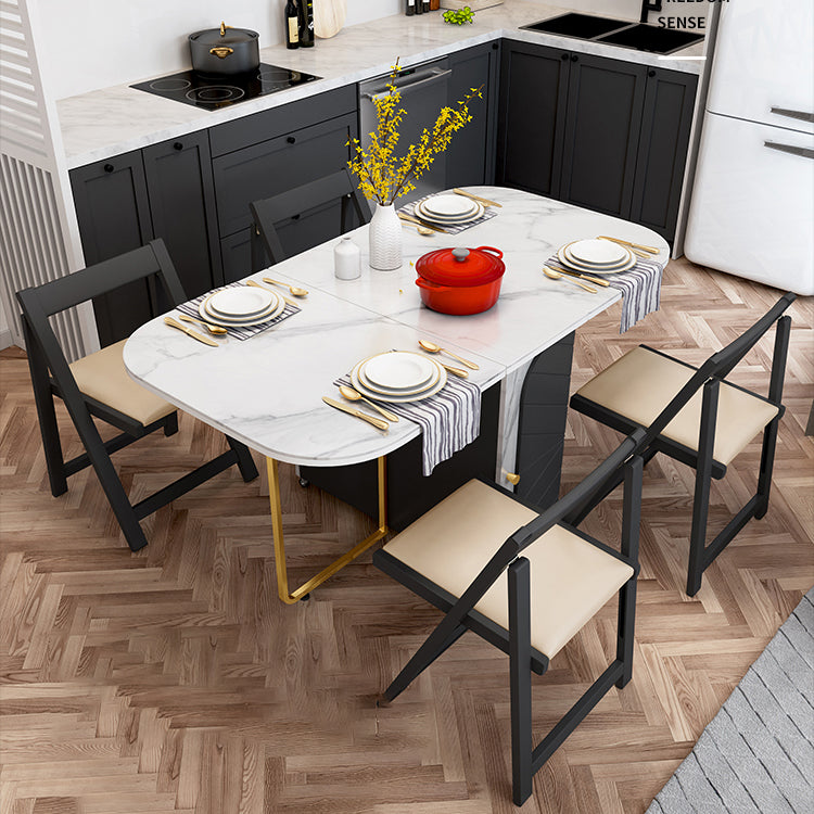 Rectangle Mid-Century Modern Dining Table Metal Base Table for Dining Room,59"L x 31.5"L x 29.3"H Clearhalo ' dining_table' 'Dining Tables & Seating' 'Dining Tables' 'furn' 'furn_dining_table' 'Furniture' 'furniture_dining_table' 'Kitchen & Dining Furniture' 'kitchen&dining_furn' 'kitchen' 'kitchen_dining_table' 4086842