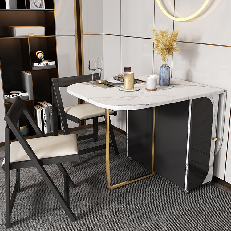 Rectangle Mid-Century Modern Dining Table Metal Base Table for Dining Room,59"L x 31.5"L x 29.3"H Clearhalo ' dining_table' 'Dining Tables & Seating' 'Dining Tables' 'furn' 'furn_dining_table' 'Furniture' 'furniture_dining_table' 'Kitchen & Dining Furniture' 'kitchen&dining_furn' 'kitchen' 'kitchen_dining_table' 4086848