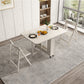 Mid-Century Modern Dining Table Pedestal Base Table for Dining Room,47.2"L x 37.5"L x 28.9"H White Without Chairs Clearhalo ' dining_table' 'Dining Tables & Seating' 'Dining Tables' 'furn' 'furn_dining_table' 'Furniture' 'furniture_dining_table' 'Kitchen & Dining Furniture' 'kitchen&dining_furn' 'kitchen' 'kitchen_dining_table' 4086864