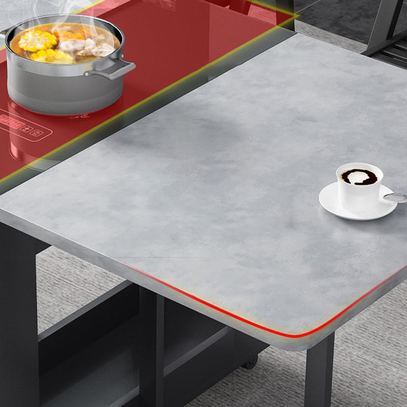 Rectangle Mid-Century Modern Dining Table Grey Base Table for Dining Room Clearhalo ' dining_table' 'Dining Tables & Seating' 'Dining Tables' 'furn' 'furn_dining_table' 'Furniture' 'furniture_dining_table' 'Kitchen & Dining Furniture' 'kitchen&dining_furn' 'kitchen' 'kitchen_dining_table' 4086887