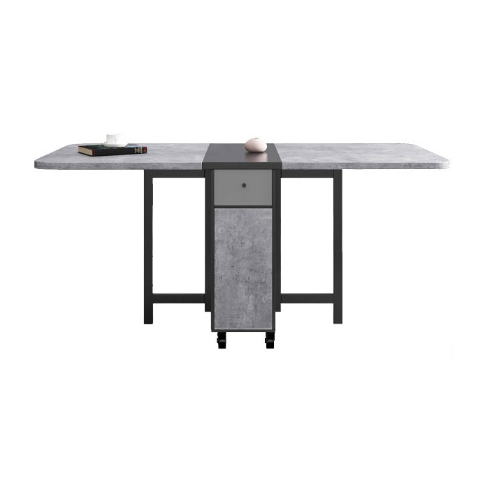 Rectangle Mid-Century Modern Dining Table Grey Base Table for Dining Room 59.1"L x 31.5"W x 29.5"H Without Chairs Clearhalo ' dining_table' 'Dining Tables & Seating' 'Dining Tables' 'furn' 'furn_dining_table' 'Furniture' 'furniture_dining_table' 'Kitchen & Dining Furniture' 'kitchen&dining_furn' 'kitchen' 'kitchen_dining_table' 4086889
