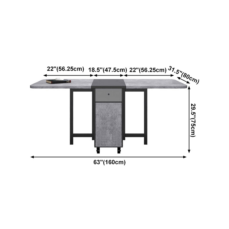 Rectangle Mid-Century Modern Dining Table Grey Base Table for Dining Room Clearhalo ' dining_table' 'Dining Tables & Seating' 'Dining Tables' 'furn' 'furn_dining_table' 'Furniture' 'furniture_dining_table' 'Kitchen & Dining Furniture' 'kitchen&dining_furn' 'kitchen' 'kitchen_dining_table' 4086895