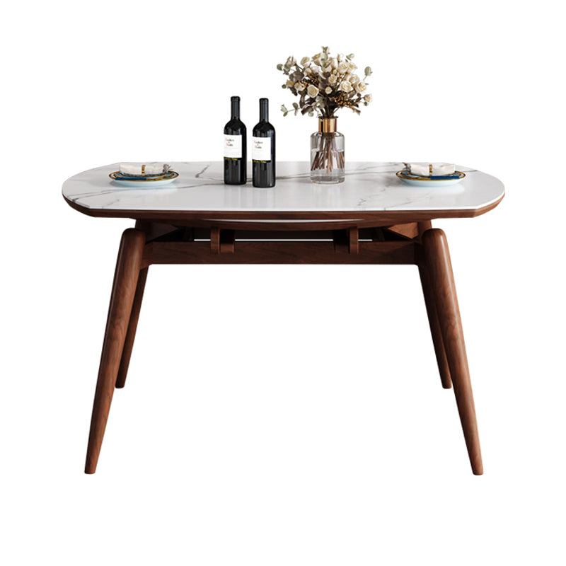 Modern Style Round Dining Table White Sintered Stone Drop-Leaf Dining Table for Home Use Without Chairs Clearhalo ' dining_table' 'Dining Tables & Seating' 'Dining Tables' 'furn' 'furn_dining_table' 'Furniture' 'furniture_dining_table' 'Kitchen & Dining Furniture' 'kitchen&dining_furn' 'kitchen' 'kitchen_dining_table' 4086980