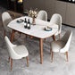 Modern Style Round Dining Table White Sintered Stone Drop-Leaf Dining Table for Home Use Clearhalo ' dining_table' 'Dining Tables & Seating' 'Dining Tables' 'furn' 'furn_dining_table' 'Furniture' 'furniture_dining_table' 'Kitchen & Dining Furniture' 'kitchen&dining_furn' 'kitchen' 'kitchen_dining_table' 4086985