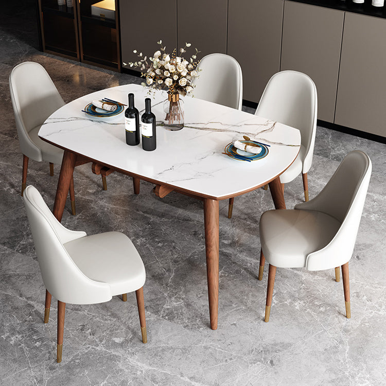 Modern Style Round Dining Table White Sintered Stone Drop-Leaf Dining Table for Home Use Clearhalo ' dining_table' 'Dining Tables & Seating' 'Dining Tables' 'furn' 'furn_dining_table' 'Furniture' 'furniture_dining_table' 'Kitchen & Dining Furniture' 'kitchen&dining_furn' 'kitchen' 'kitchen_dining_table' 4086985