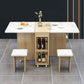 Foldable Artificial Wooden Top Table Extendable Rectangle Table with Storage Trestle Base Clearhalo ' dining_table' 'Dining Tables & Seating' 'Dining Tables' 'furn' 'furn_dining_table' 'Furniture' 'furniture_dining_table' 'Kitchen & Dining Furniture' 'kitchen&dining_furn' 'kitchen' 'kitchen_dining_table' 4087003