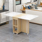 Foldable Artificial Wooden Top Table Extendable Rectangle Table with Storage Trestle Base Clearhalo ' dining_table' 'Dining Tables & Seating' 'Dining Tables' 'furn' 'furn_dining_table' 'Furniture' 'furniture_dining_table' 'Kitchen & Dining Furniture' 'kitchen&dining_furn' 'kitchen' 'kitchen_dining_table' 4087008