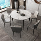 Simplicity Round Dining Table White Sintered Stone Table with 4 Ash Solid Wood Legs Clearhalo ' dining_table' 'Dining Tables & Seating' 'Dining Tables' 'furn' 'furn_dining_table' 'Furniture' 'furniture_dining_table' 'Kitchen & Dining Furniture' 'kitchen&dining_furn' 'kitchen' 'kitchen_dining_table' 4087013