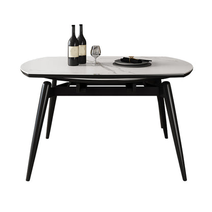 Simplicity Round Dining Table White Sintered Stone Table with 4 Ash Solid Wood Legs Without Chairs Clearhalo ' dining_table' 'Dining Tables & Seating' 'Dining Tables' 'furn' 'furn_dining_table' 'Furniture' 'furniture_dining_table' 'Kitchen & Dining Furniture' 'kitchen&dining_furn' 'kitchen' 'kitchen_dining_table' 4087016