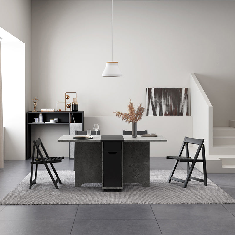 Foldable Artificial Rectangle Wooden Table Extendable Table with Storage(only table) Clearhalo ' dining_table' 'Dining Tables & Seating' 'Dining Tables' 'furn' 'furn_dining_table' 'Furniture' 'furniture_dining_table' 'Kitchen & Dining Furniture' 'kitchen&dining_furn' 'kitchen' 'kitchen_dining_table' 4087026