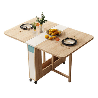 Foldable Artificial Rectangle Wooden Table Extendable Table with Storage(only table) Natural 47.2"L x 31.5"W x 29.5"H Without Chairs Clearhalo ' dining_table' 'Dining Tables & Seating' 'Dining Tables' 'furn' 'furn_dining_table' 'Furniture' 'furniture_dining_table' 'Kitchen & Dining Furniture' 'kitchen&dining_furn' 'kitchen' 'kitchen_dining_table' 4087028