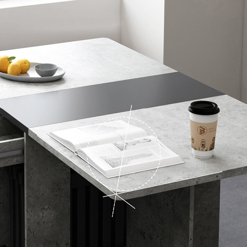 Foldable Artificial Rectangle Wooden Table Extendable Table with Storage(only table) Clearhalo ' dining_table' 'Dining Tables & Seating' 'Dining Tables' 'furn' 'furn_dining_table' 'Furniture' 'furniture_dining_table' 'Kitchen & Dining Furniture' 'kitchen&dining_furn' 'kitchen' 'kitchen_dining_table' 4087037