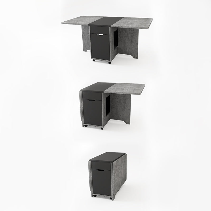 Foldable Artificial Rectangle Wooden Table Extendable Table with Storage(only table) Clearhalo ' dining_table' 'Dining Tables & Seating' 'Dining Tables' 'furn' 'furn_dining_table' 'Furniture' 'furniture_dining_table' 'Kitchen & Dining Furniture' 'kitchen&dining_furn' 'kitchen' 'kitchen_dining_table' 4087041