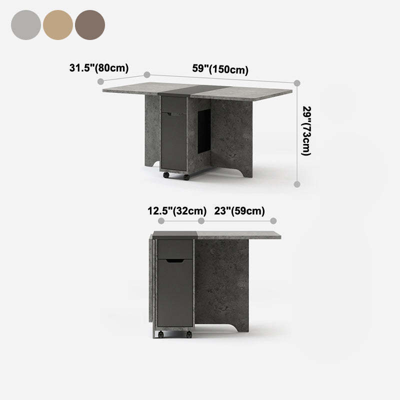 Foldable Artificial Rectangle Wooden Table Extendable Table with Storage(only table) Clearhalo ' dining_table' 'Dining Tables & Seating' 'Dining Tables' 'furn' 'furn_dining_table' 'Furniture' 'furniture_dining_table' 'Kitchen & Dining Furniture' 'kitchen&dining_furn' 'kitchen' 'kitchen_dining_table' 4087046