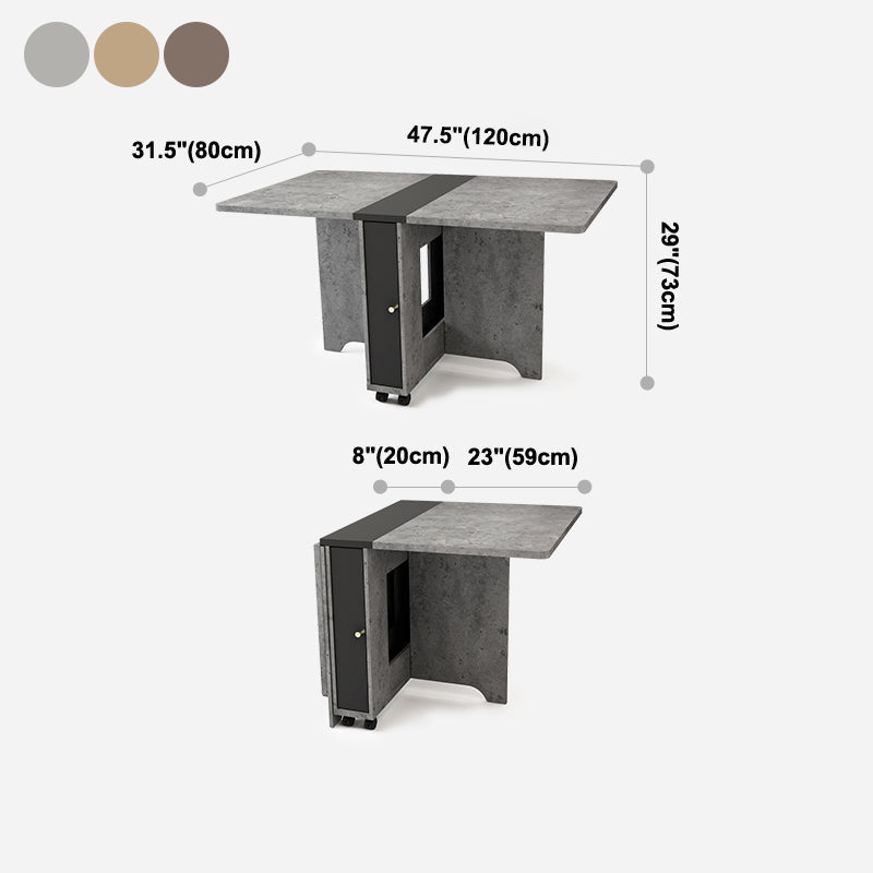 Foldable Artificial Rectangle Wooden Table Extendable Table with Storage(only table) Clearhalo ' dining_table' 'Dining Tables & Seating' 'Dining Tables' 'furn' 'furn_dining_table' 'Furniture' 'furniture_dining_table' 'Kitchen & Dining Furniture' 'kitchen&dining_furn' 'kitchen' 'kitchen_dining_table' 4087048