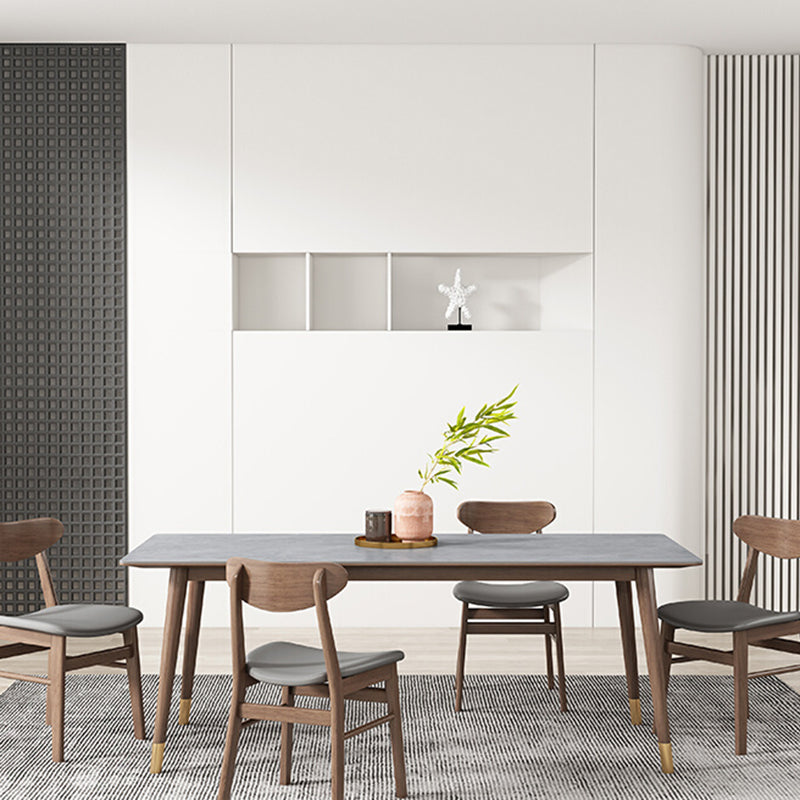 Mid-Century Kitchen Grey Dining Table Rectangle Sintered Stone Dining Table with 4 Legs Clearhalo ' dining_table' 'Dining Tables & Seating' 'Dining Tables' 'furn' 'furn_dining_table' 'Furniture' 'furniture_dining_table' 'Kitchen & Dining Furniture' 'kitchen&dining_furn' 'kitchen' 'kitchen_dining_table' 4091990