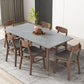 Mid-Century Kitchen Grey Dining Table Rectangle Sintered Stone Dining Table with 4 Legs Clearhalo ' dining_table' 'Dining Tables & Seating' 'Dining Tables' 'furn' 'furn_dining_table' 'Furniture' 'furniture_dining_table' 'Kitchen & Dining Furniture' 'kitchen&dining_furn' 'kitchen' 'kitchen_dining_table' 4091991