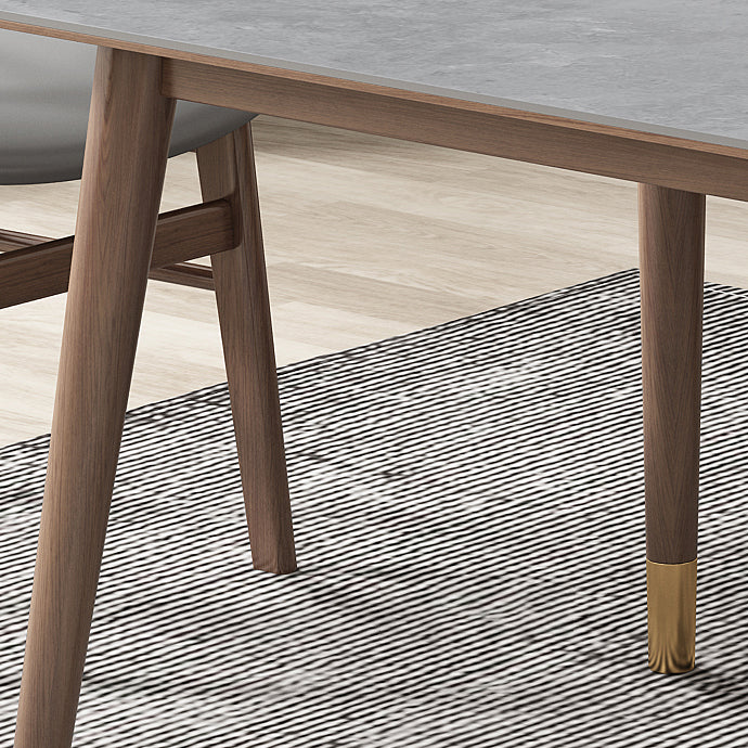 Mid-Century Kitchen Grey Dining Table Rectangle Sintered Stone Dining Table with 4 Legs Clearhalo ' dining_table' 'Dining Tables & Seating' 'Dining Tables' 'furn' 'furn_dining_table' 'Furniture' 'furniture_dining_table' 'Kitchen & Dining Furniture' 'kitchen&dining_furn' 'kitchen' 'kitchen_dining_table' 4091992