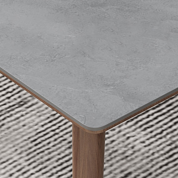 Mid-Century Kitchen Grey Dining Table Rectangle Sintered Stone Dining Table with 4 Legs Clearhalo ' dining_table' 'Dining Tables & Seating' 'Dining Tables' 'furn' 'furn_dining_table' 'Furniture' 'furniture_dining_table' 'Kitchen & Dining Furniture' 'kitchen&dining_furn' 'kitchen' 'kitchen_dining_table' 4091993