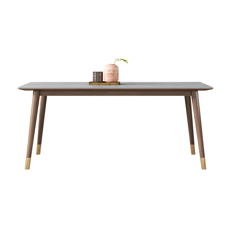 Mid-Century Kitchen Grey Dining Table Rectangle Sintered Stone Dining Table with 4 Legs Without Chairs Clearhalo ' dining_table' 'Dining Tables & Seating' 'Dining Tables' 'furn' 'furn_dining_table' 'Furniture' 'furniture_dining_table' 'Kitchen & Dining Furniture' 'kitchen&dining_furn' 'kitchen' 'kitchen_dining_table' 4091994