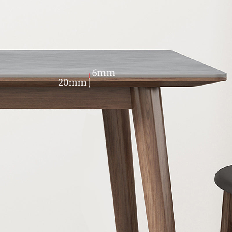 Mid-Century Kitchen Grey Dining Table Rectangle Sintered Stone Dining Table with 4 Legs Clearhalo ' dining_table' 'Dining Tables & Seating' 'Dining Tables' 'furn' 'furn_dining_table' 'Furniture' 'furniture_dining_table' 'Kitchen & Dining Furniture' 'kitchen&dining_furn' 'kitchen' 'kitchen_dining_table' 4091996