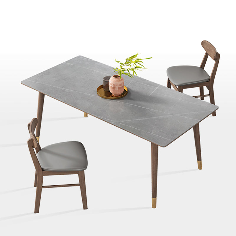 Mid-Century Kitchen Grey Dining Table Rectangle Sintered Stone Dining Table with 4 Legs Clearhalo ' dining_table' 'Dining Tables & Seating' 'Dining Tables' 'furn' 'furn_dining_table' 'Furniture' 'furniture_dining_table' 'Kitchen & Dining Furniture' 'kitchen&dining_furn' 'kitchen' 'kitchen_dining_table' 4091999